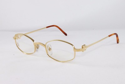 Cartier ジャガー デザイン プレート Cartier Octagon Gold Eyeglasses T8100427 Frames Authentic