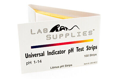 Universal Litmus pH Test Strips, pH 1-14, 1 pH Intervals, 3 packs of 100 Strips
