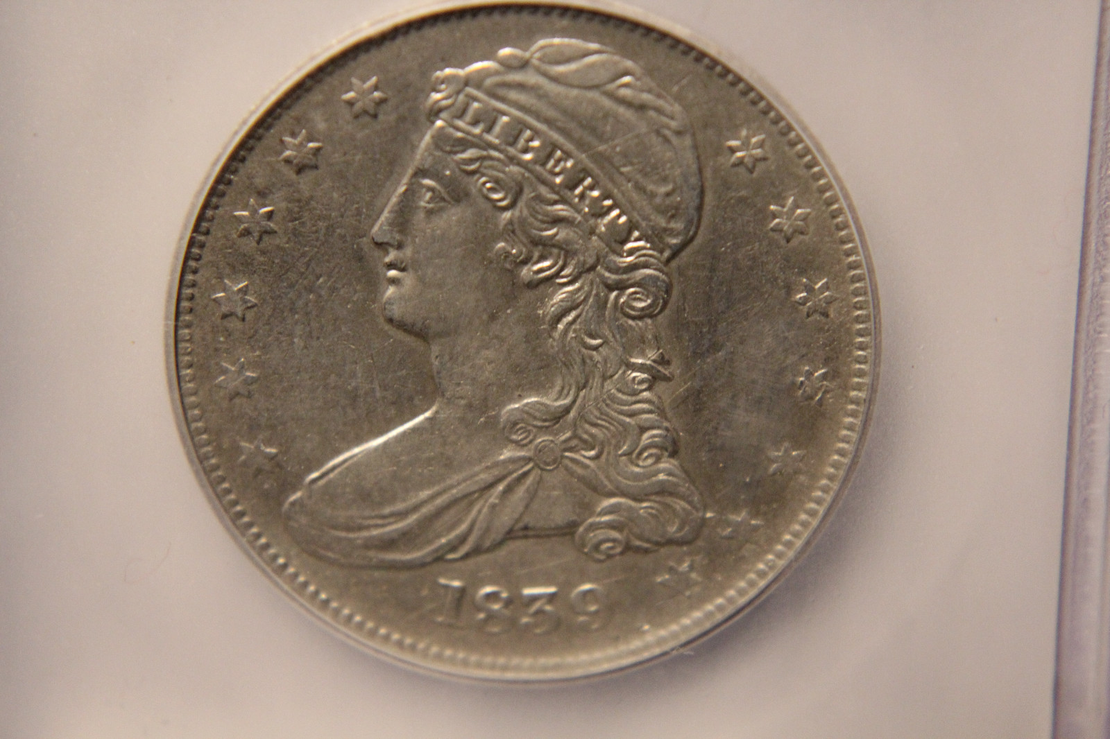 1839   Cap Bust  Half Dollar ICG = AU 55