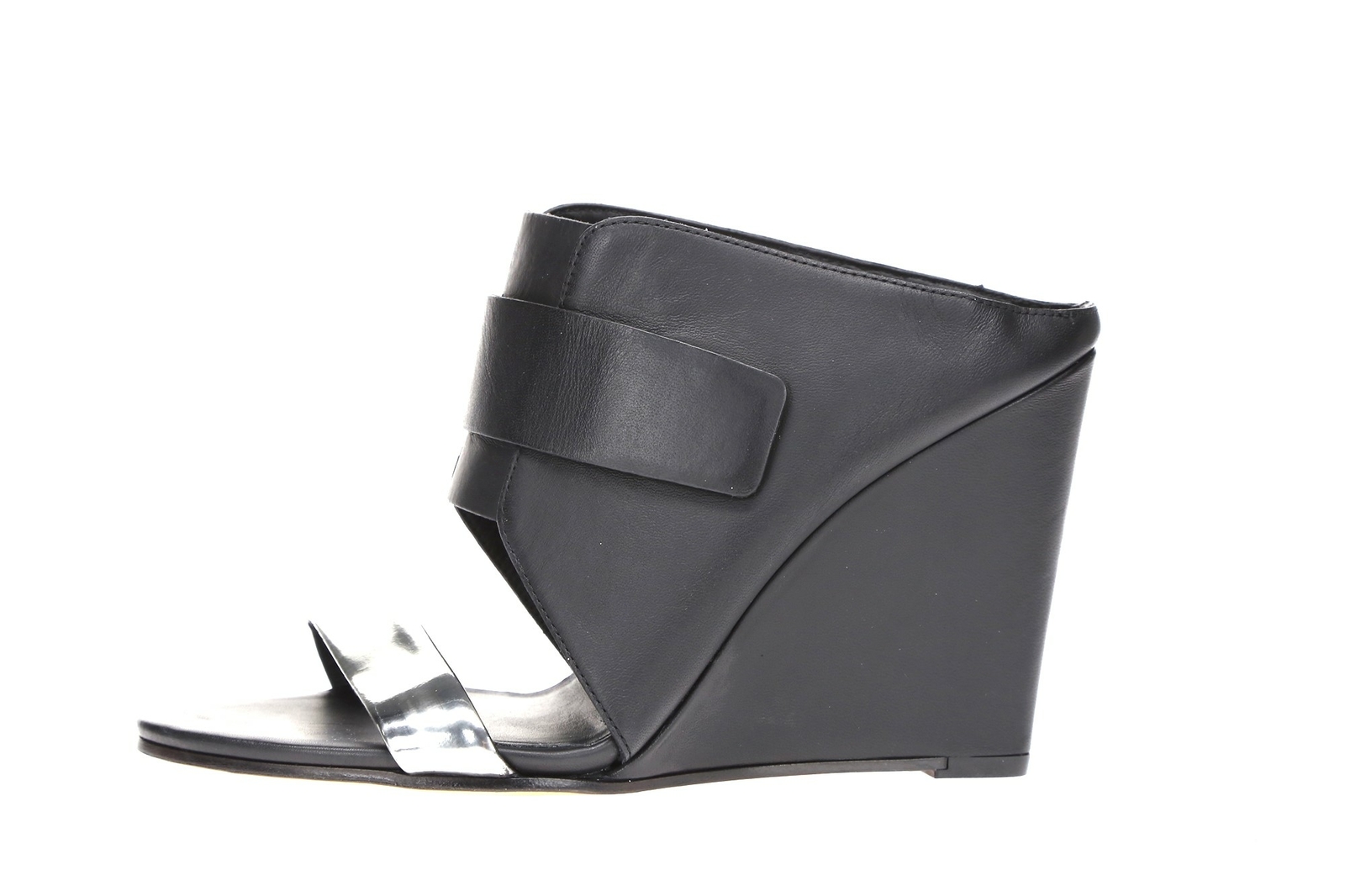 Vince Womens Karina Black Leather Ankle Strap Wedge Sandals Size 8 M New 209415