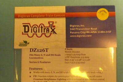 Digitrax - DZ 126T  FITS MANY N-HO-Z LOCOS 2FX 0.5 AMPS PEAK  DCC  hard wire
