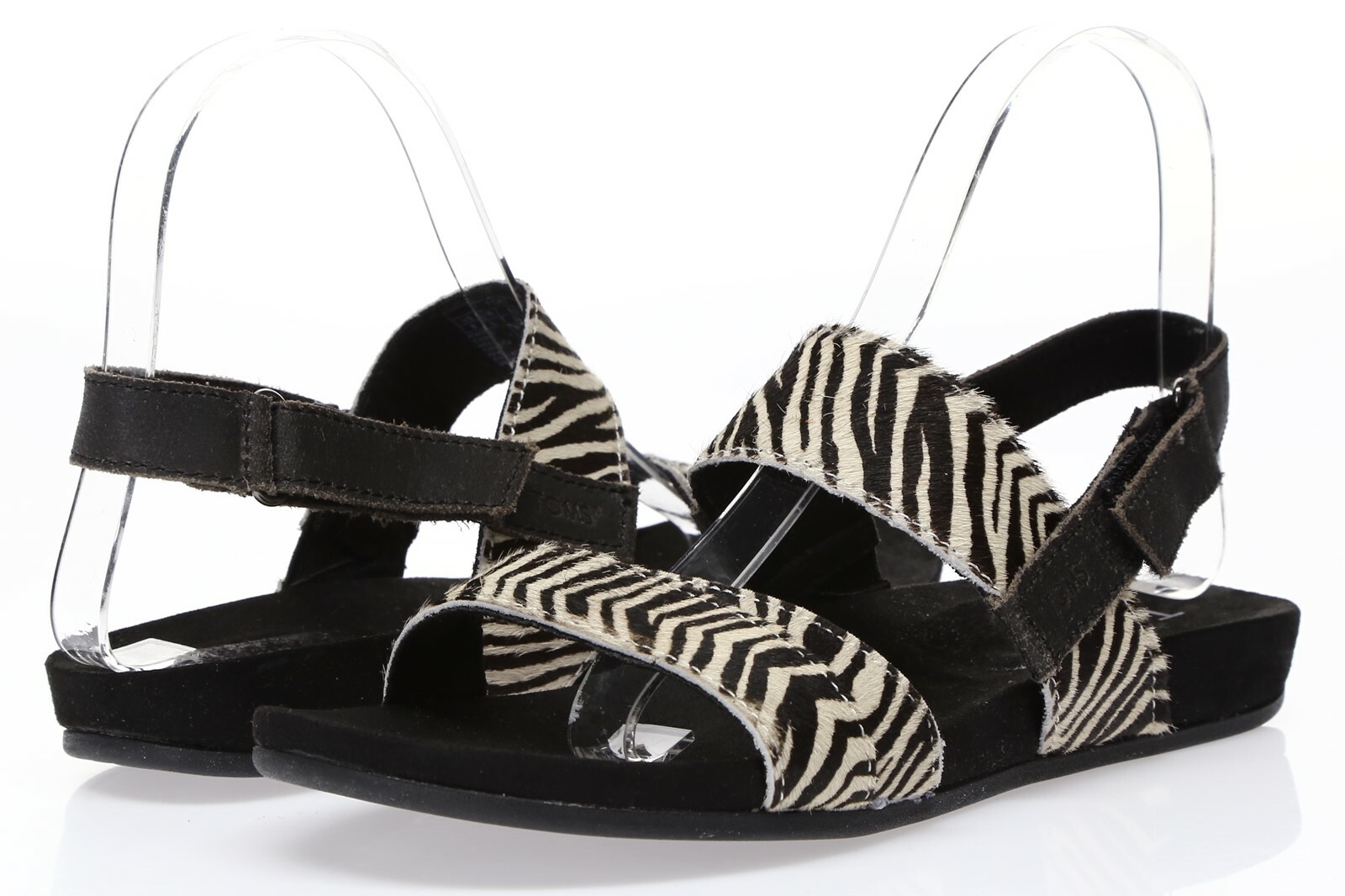 Toms Womens Tierra Zebra Print Leather Wedge Slingbacks Sandals Size 7 - 231347