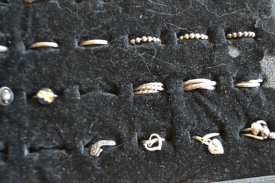 Assorted Silver and Hermatite Rings in Display Box New from Retail