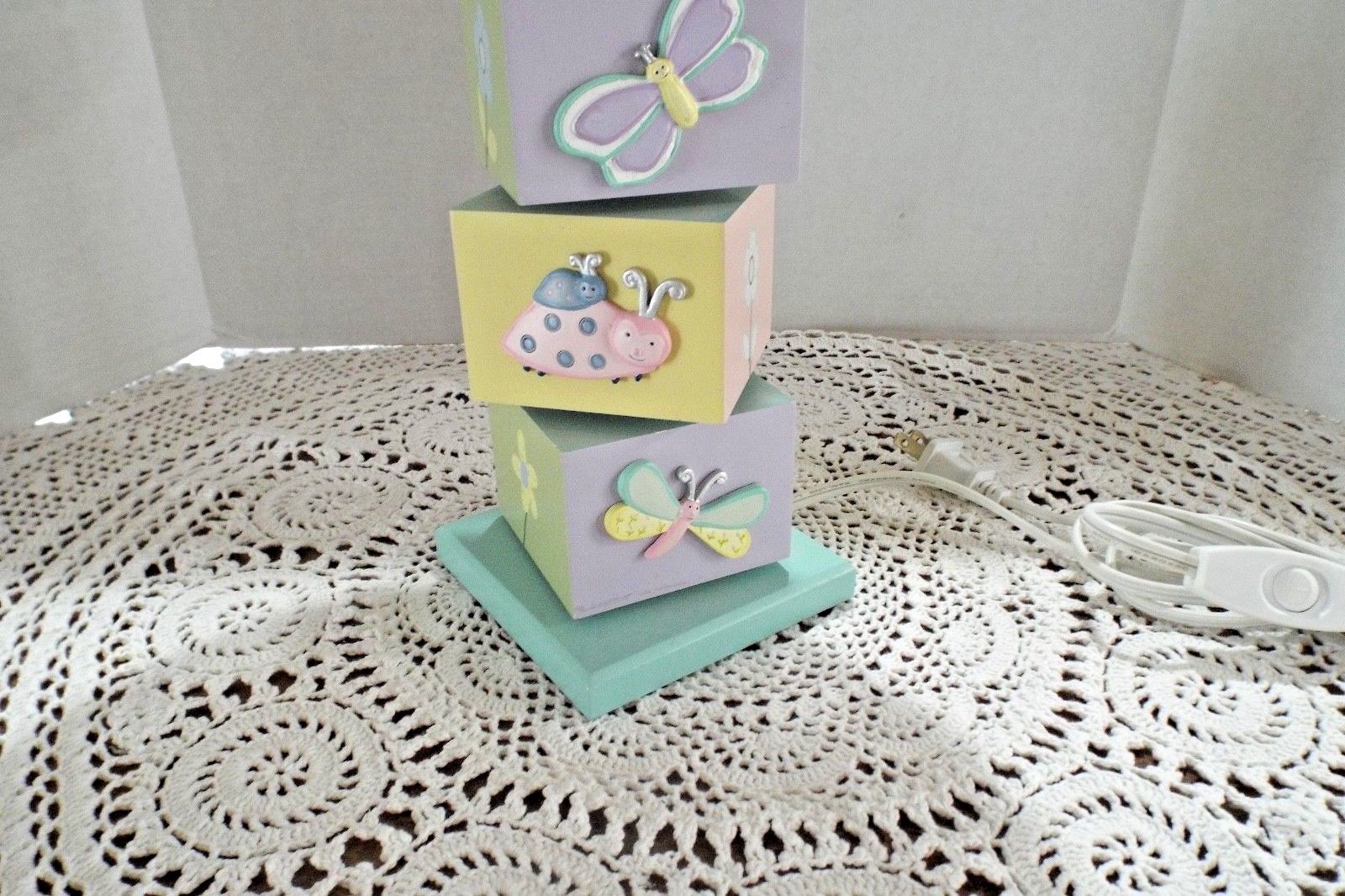 KIDSLINE GOSSAMER WINGS BABY NURSERY LAMP w/ SHADE Butterflies, Flowers, Snails