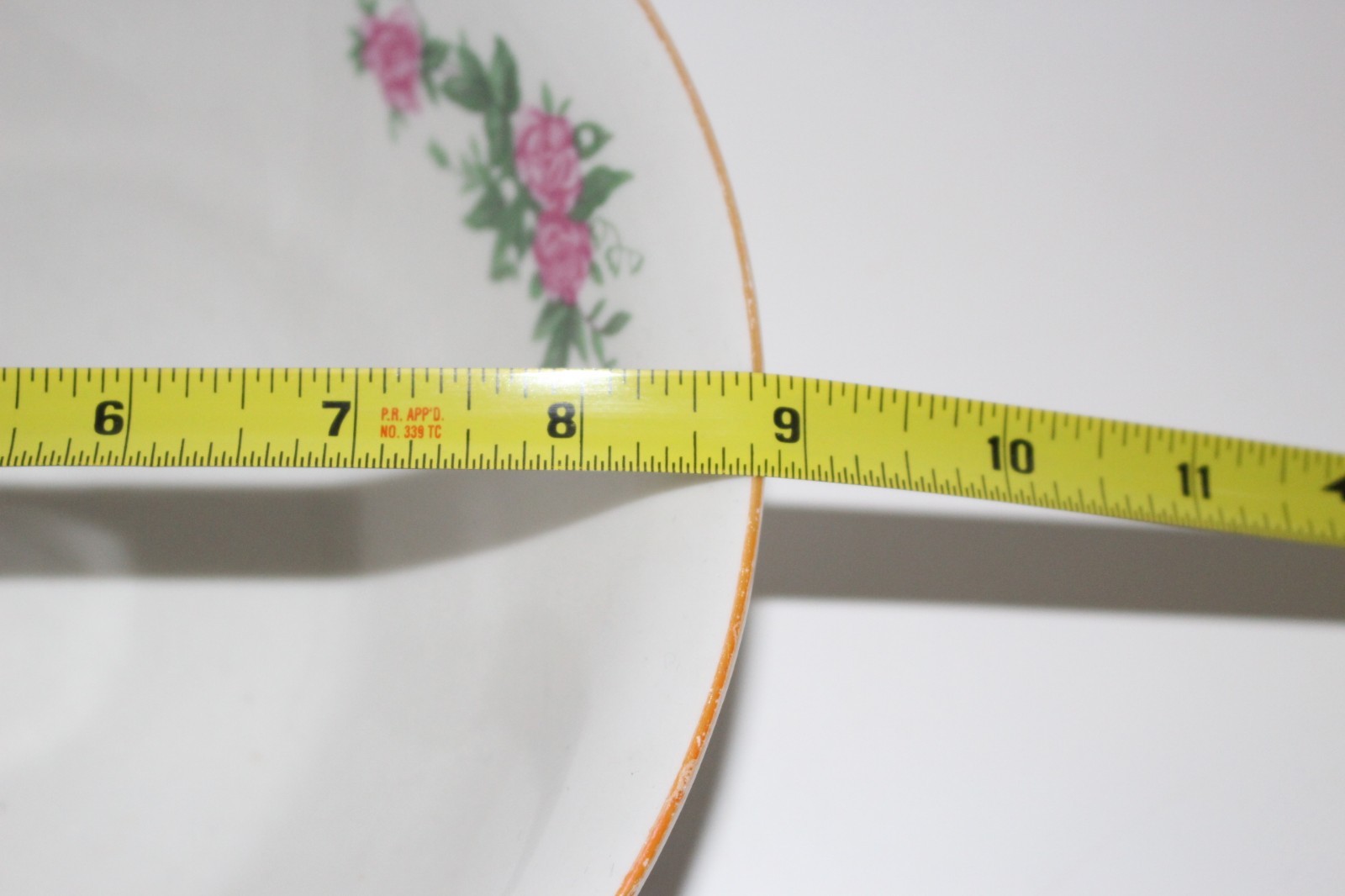 2 Vintage Rose Pattern 9 inch Serving Bowls