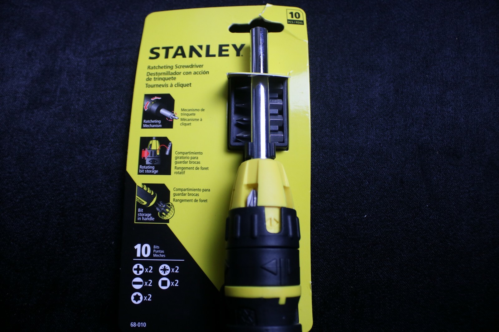 Stanley 3 in. Multi-Bit Ratcheting Screwdriver 10 PIECE Screw Driver 68-010 Set