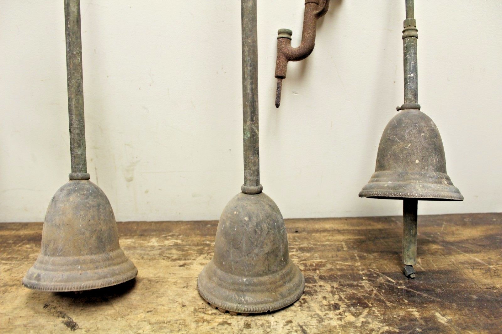 Lot of 5 Antique Ornate Brass Gas Light Wall Lamp Fixture