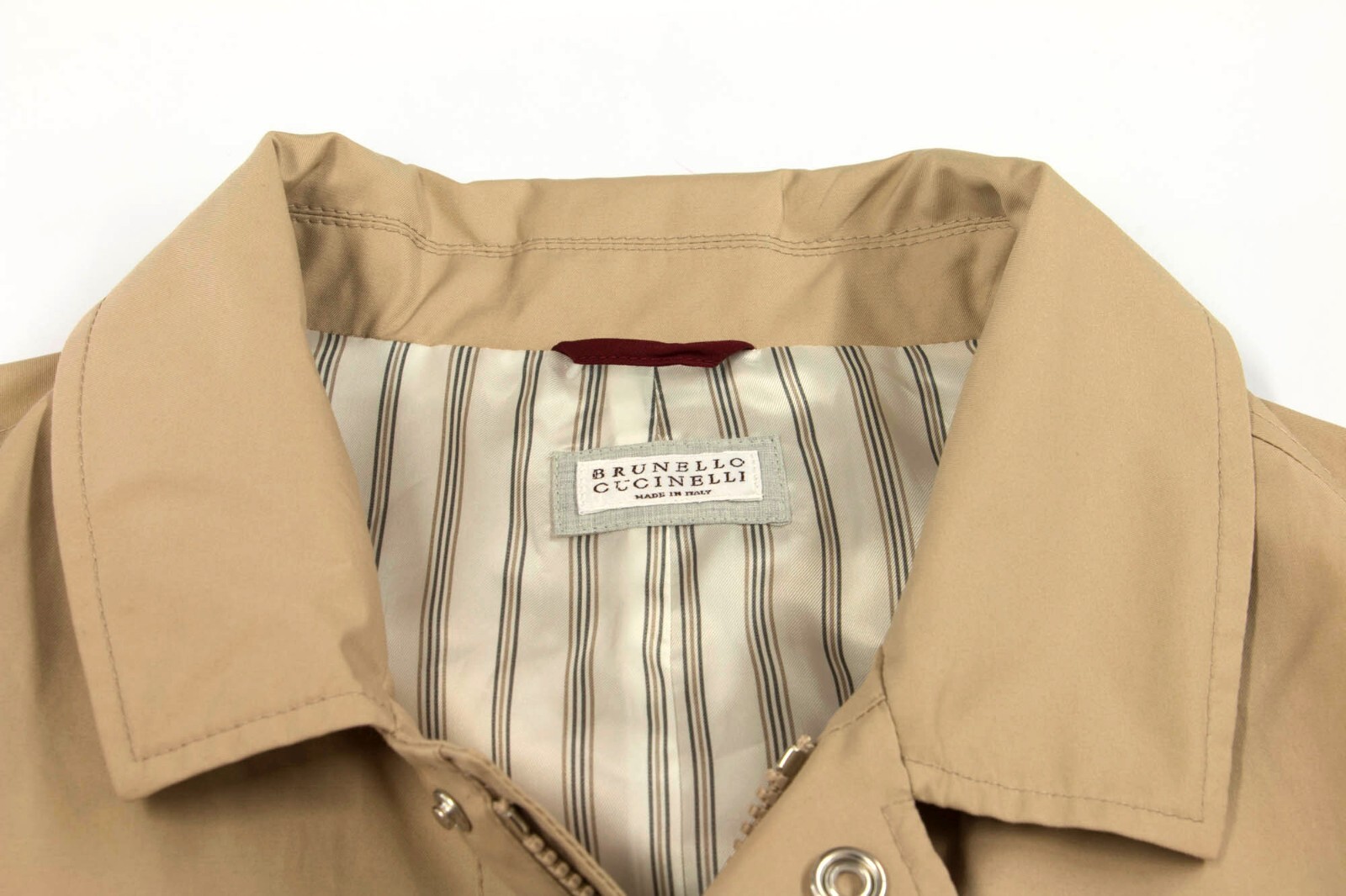 Pre-owned Brunello Cucinelli Nwt$3995  Men's Utility Jacket W/logo Engraved Hardware A248 In Beige