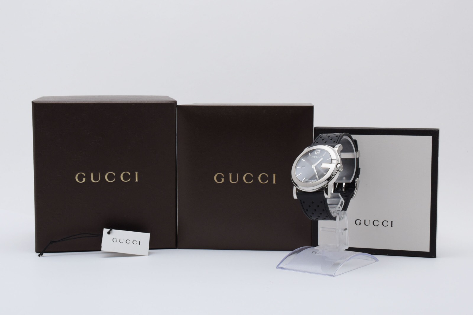 NEAR MINT In Box】Gucci 101M Black Dial Day/Date Quartz