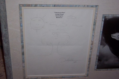 JOHN LENNON SKETCH SUN AND TREE ON TITTENHURST PARK STATIONARY