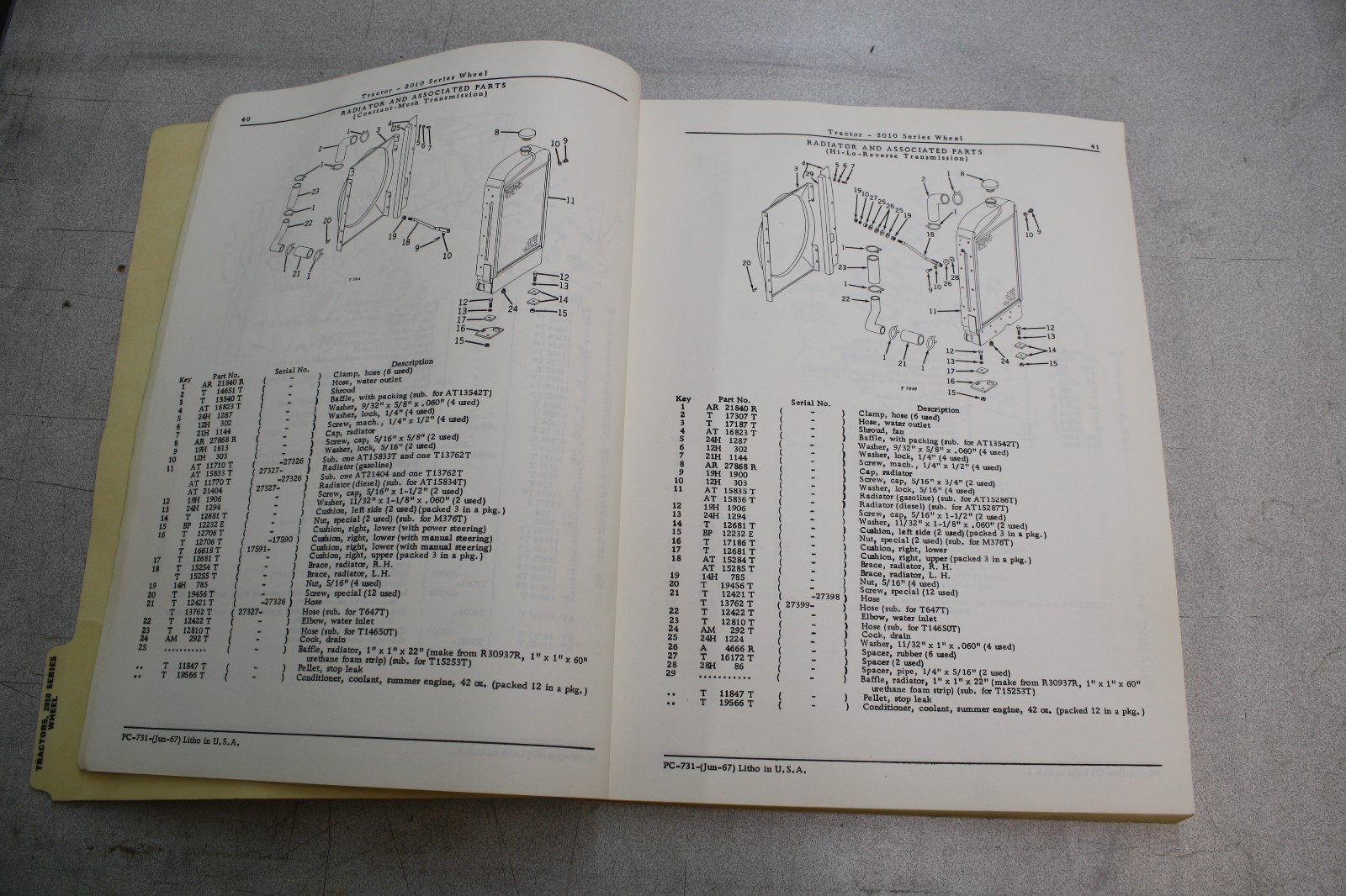 Revised Dealer Parts Catalog No. PC-731 John Deere 2010 Tractor  (147)