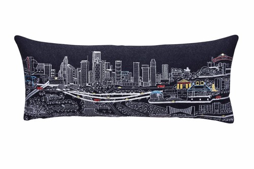 35 Черная Декоративная подушка для поясницы Houston Nighttime Skyline