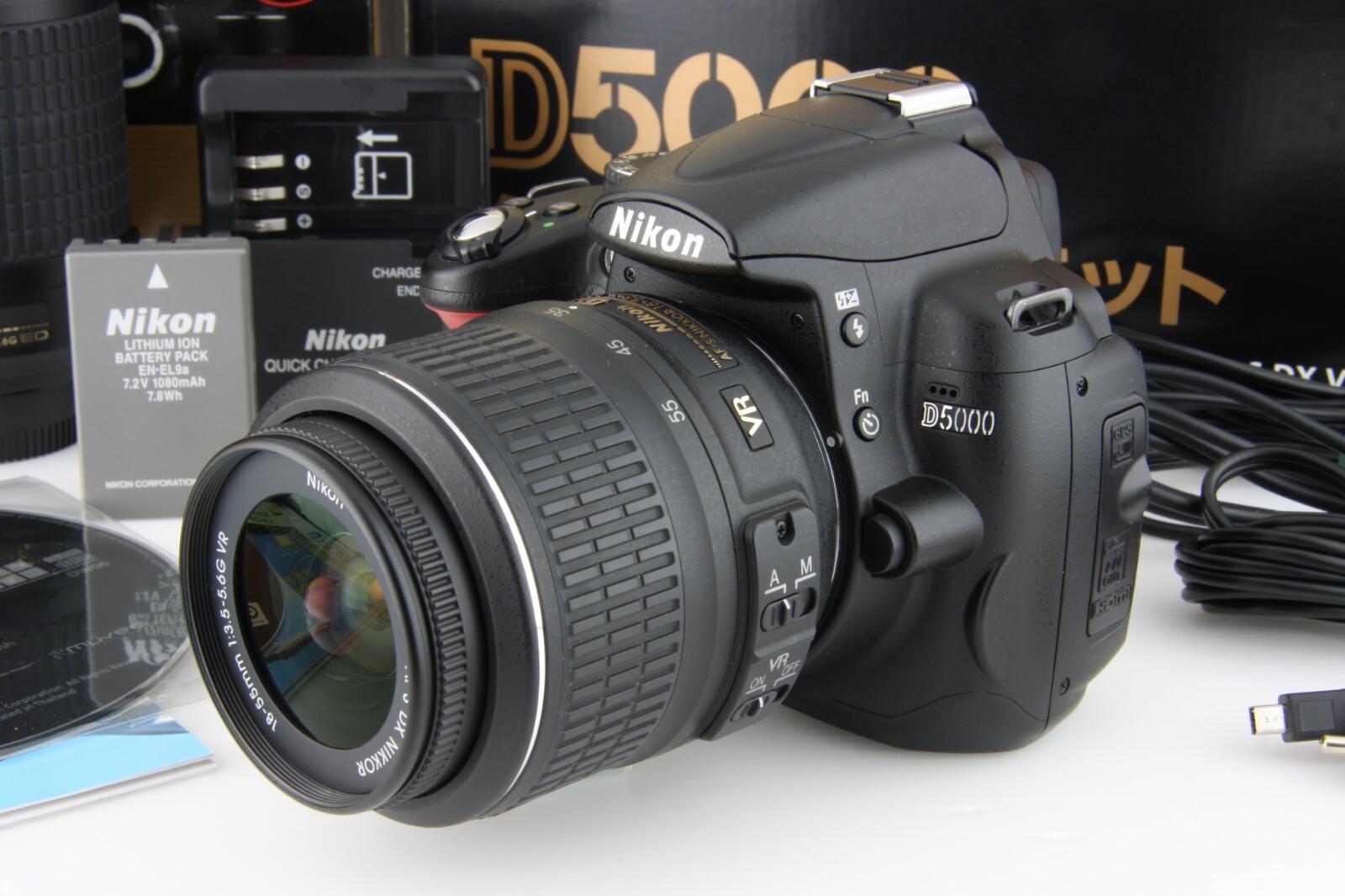 MINT]Nikon D5000 12.3MP DSLR AF-S 18-55mm 55-200mm W-Zoom