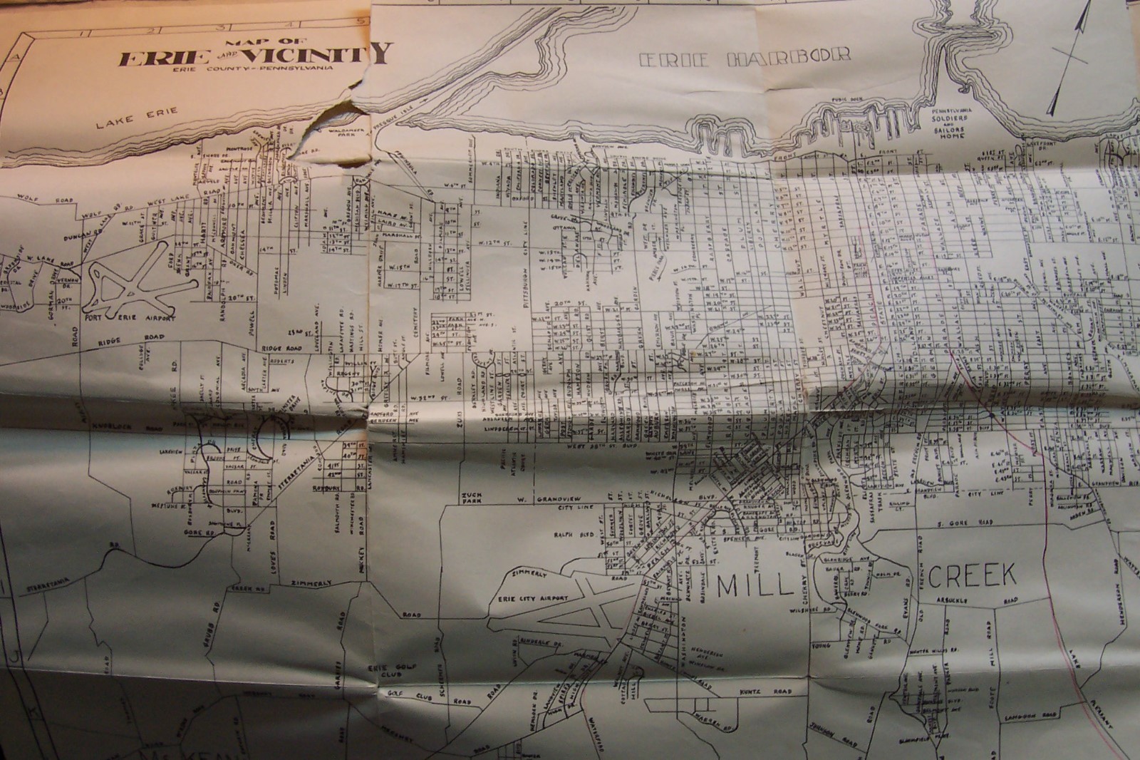 1949 ERIE, PA. STREET GUIDE / MAP