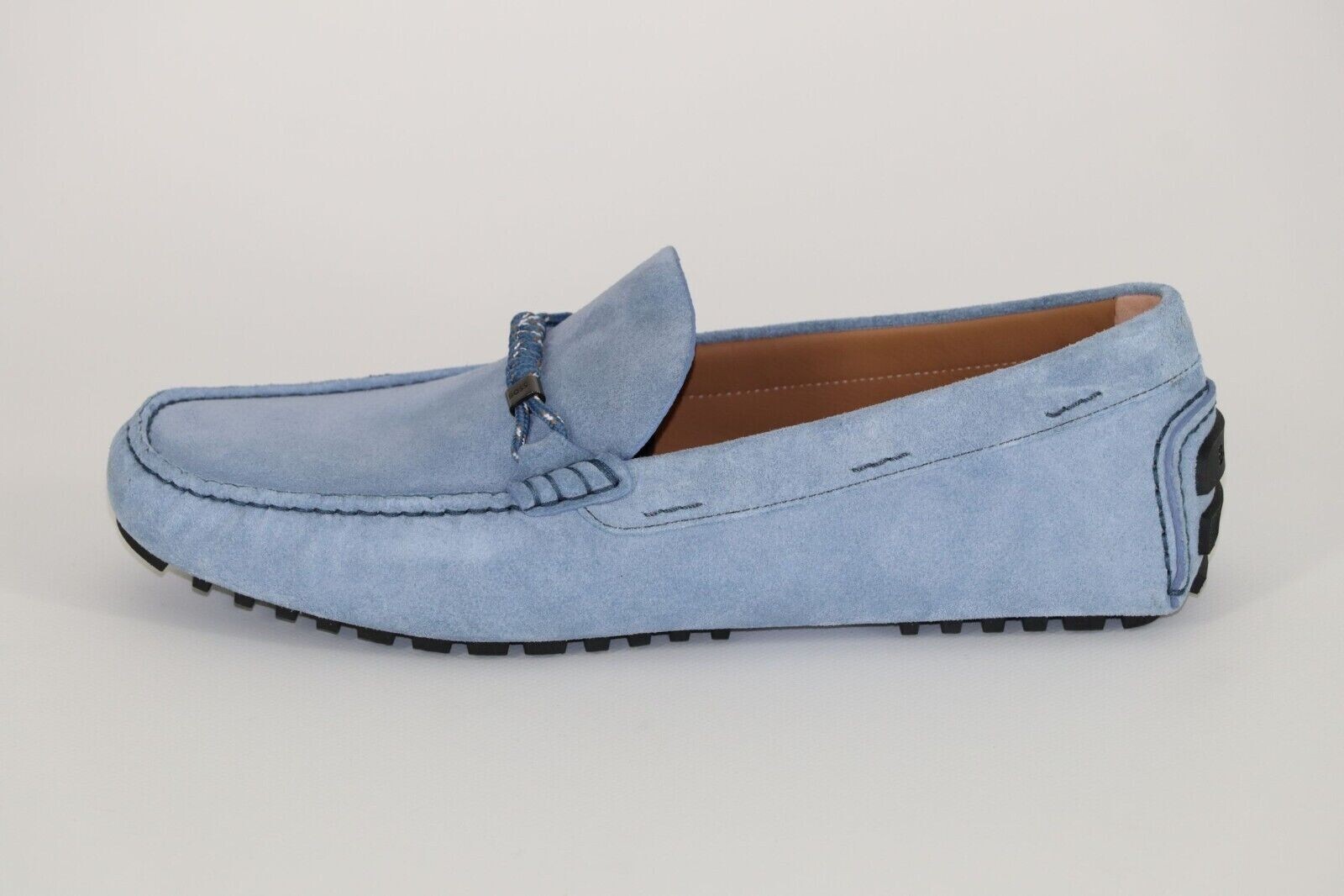 Pre-owned Hugo Boss Mocassins, Mod. Driver_mocc_sdbd, Size 42, Uk 8, Us 9, Made In Italy In Blue