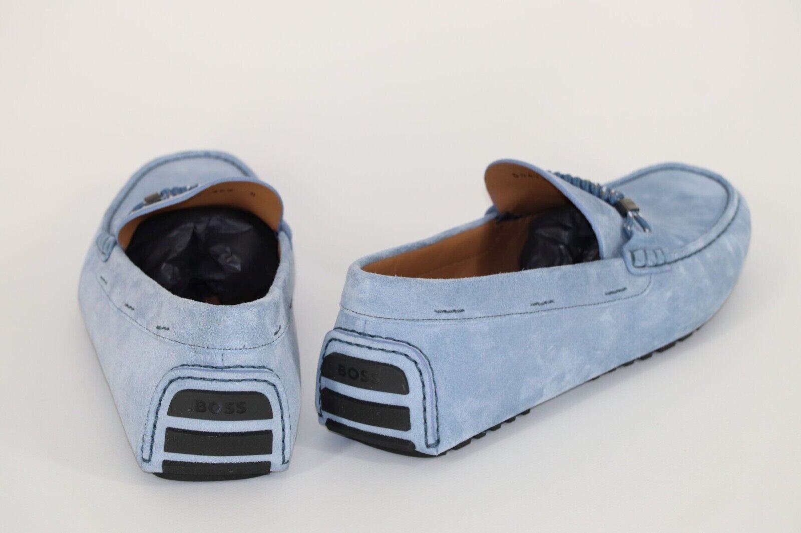 Pre-owned Hugo Boss Mocassins, Mod. Driver_mocc_sdbd, Size 42, Uk 8, Us 9, Made In Italy In Blue