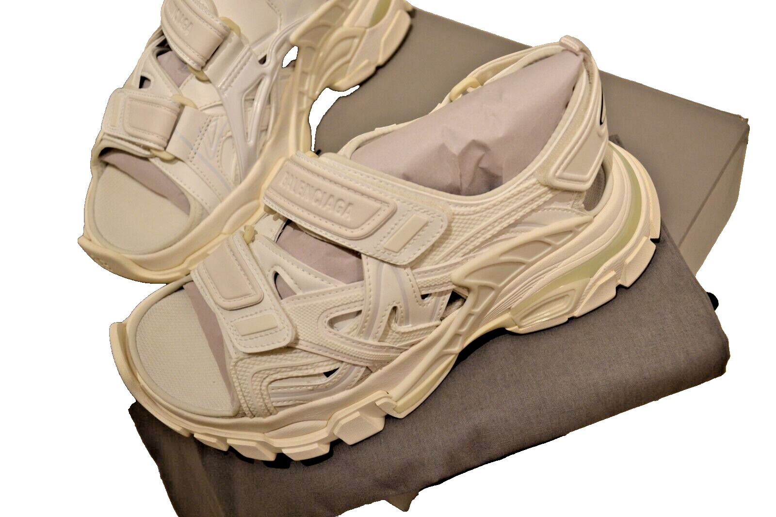 Pre-owned Balenciaga €795 Nwb  Sandal Strap White Women Shoes Size Eu 37 Uk 4 Us 7