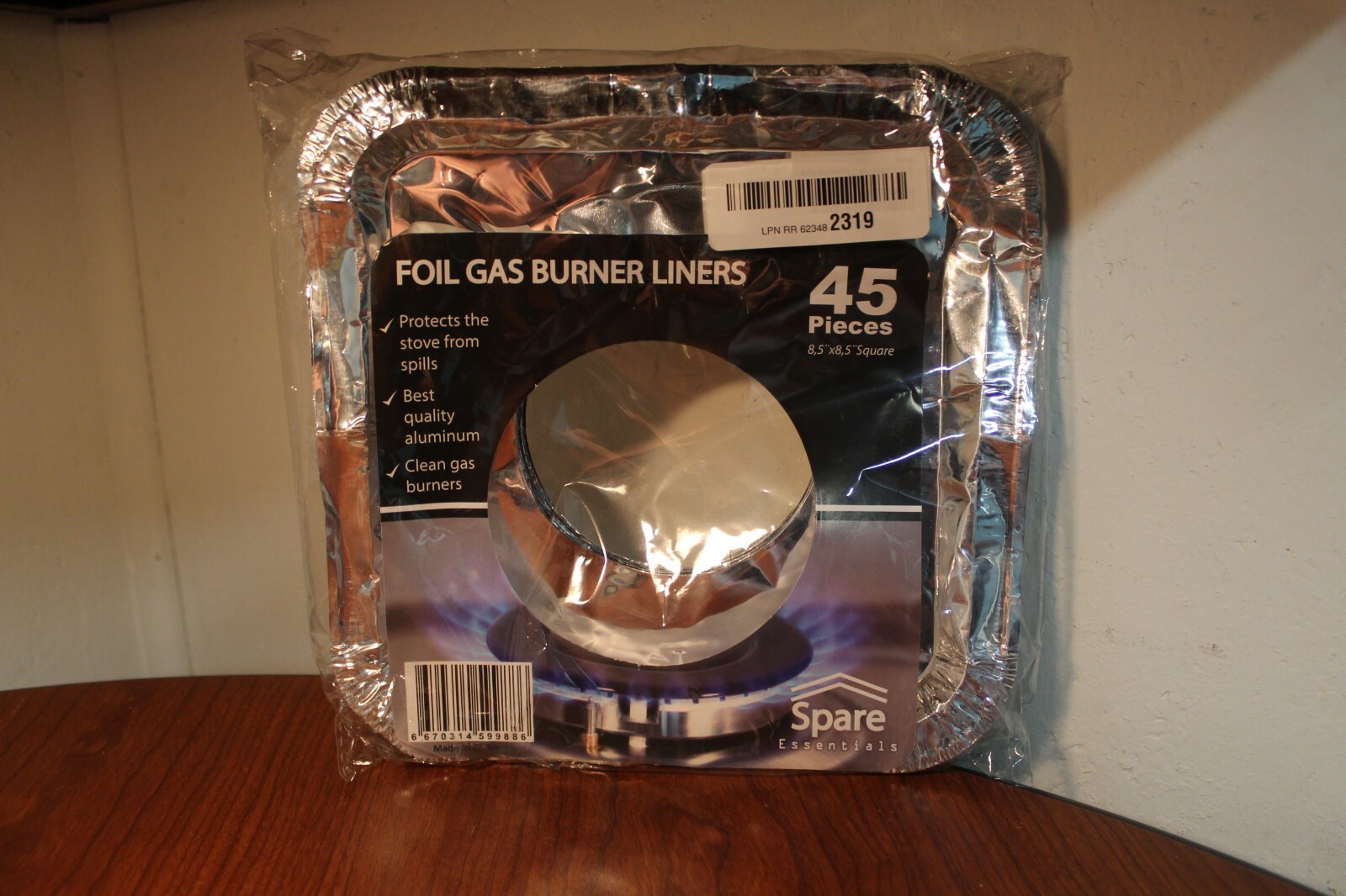 45PACK Aluminum Foil Square Stove Burner Covers Range Protectors Bib Liners Disp