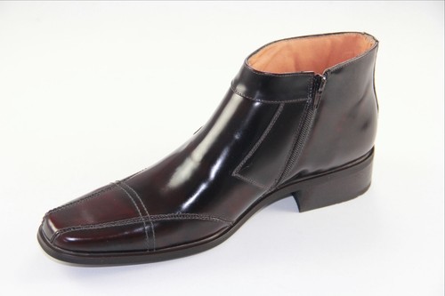 La Milano Mens Lace Up Boots Stance Cognac Navy Leather  display picture 3