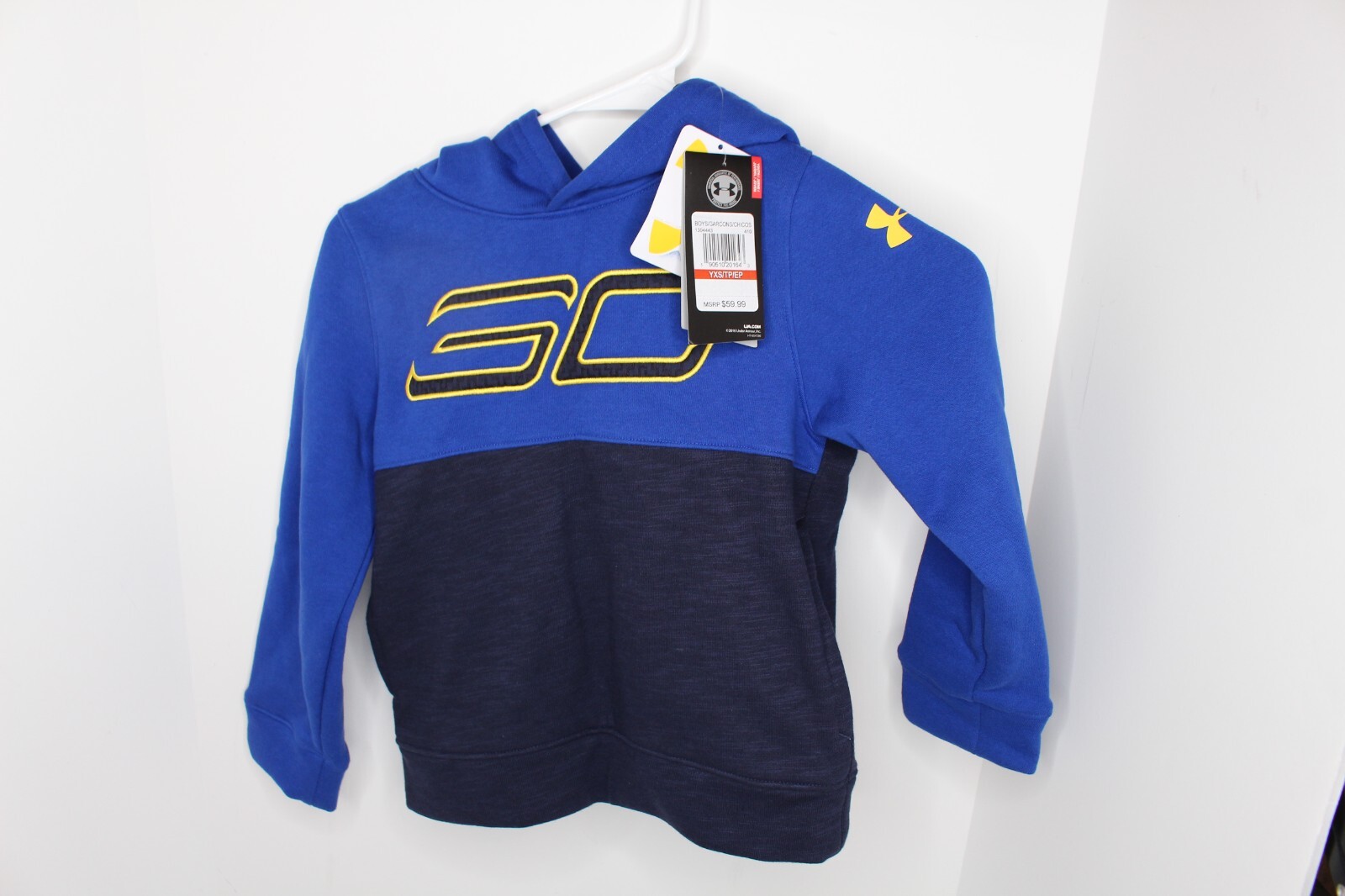NWT Under Armour Boys SC30 Logo Fleece Hoodie 130443 Blue