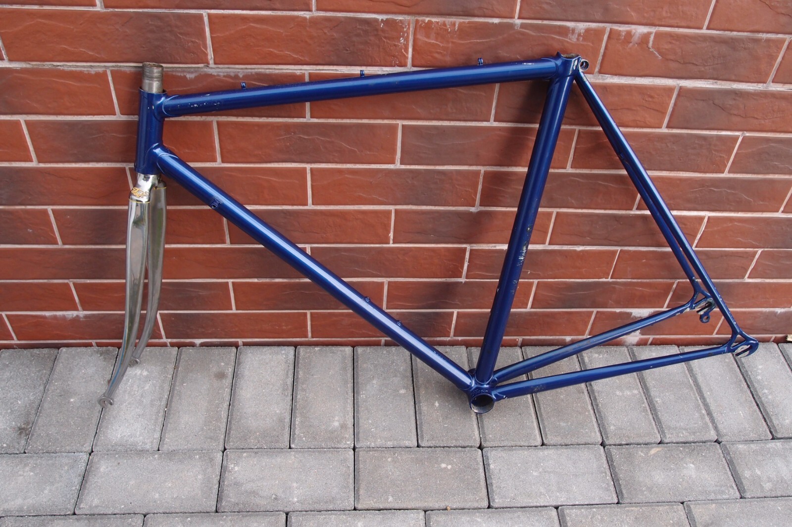 Cadre Vélo De Route Faggin Cromovelato Columbus Aelle 57cm - Bleu - Acier - Occasion