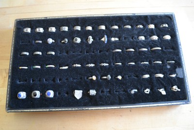 Assorted Silver and Hermatite Rings in Display Box New from Retail