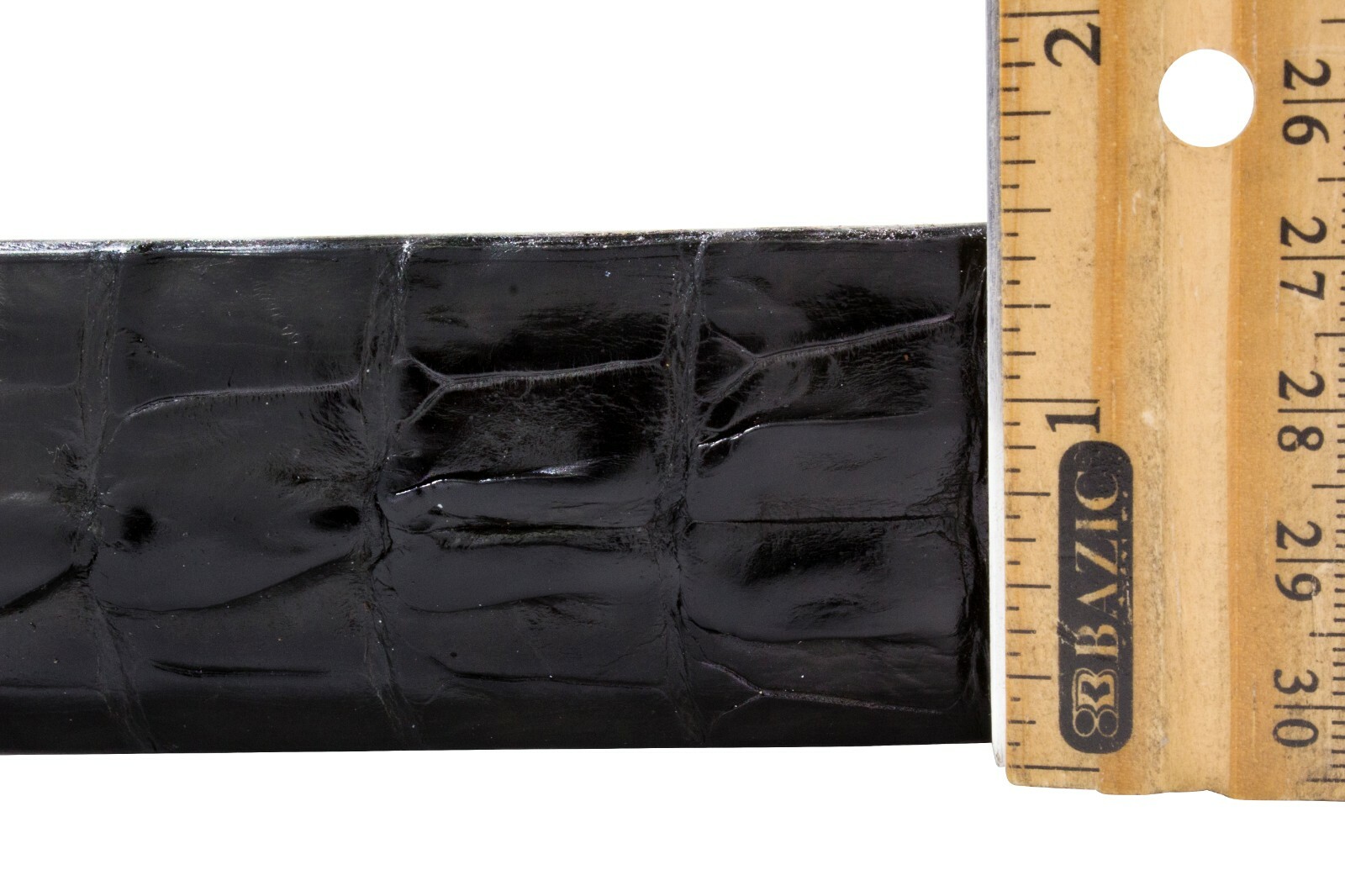 Pre-owned Handmade Authentic Black Alligator Double Tail Leather Belt (made In U.s.a)