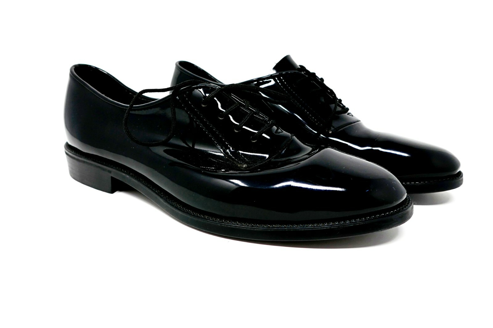black leather oxford low quarter shoes