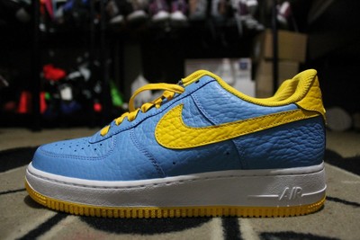 blue and yellow air force ones