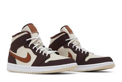 Pre-owned Jordan Air  Wmns Air  1 Mid Se 'cream Dark Chocolate' Do6699-200 In Ivory