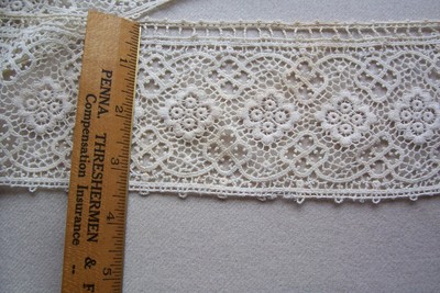 Vtg Cotton Edwardian insertion Lace Trim Sewn in Circle Bodice ? Camisole ?