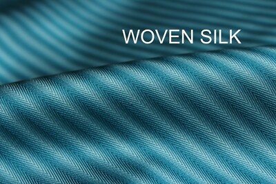 100%silk Turquoise Stripe Silk Fabric by the half of yard F362