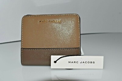 Marc Jacobs Open Face Color Block Leather Bifold Wallet Brown0409