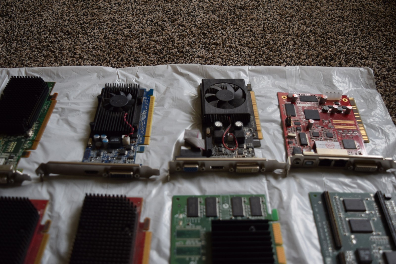 Lot of 12 Mixed PC Desktop Video Cards, Desktop Ram & More *Read Listing* As-Is