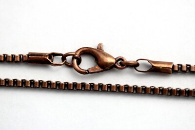 Antique Copper Box Chains 2 MM Necklace Bulk Wholesale Lots