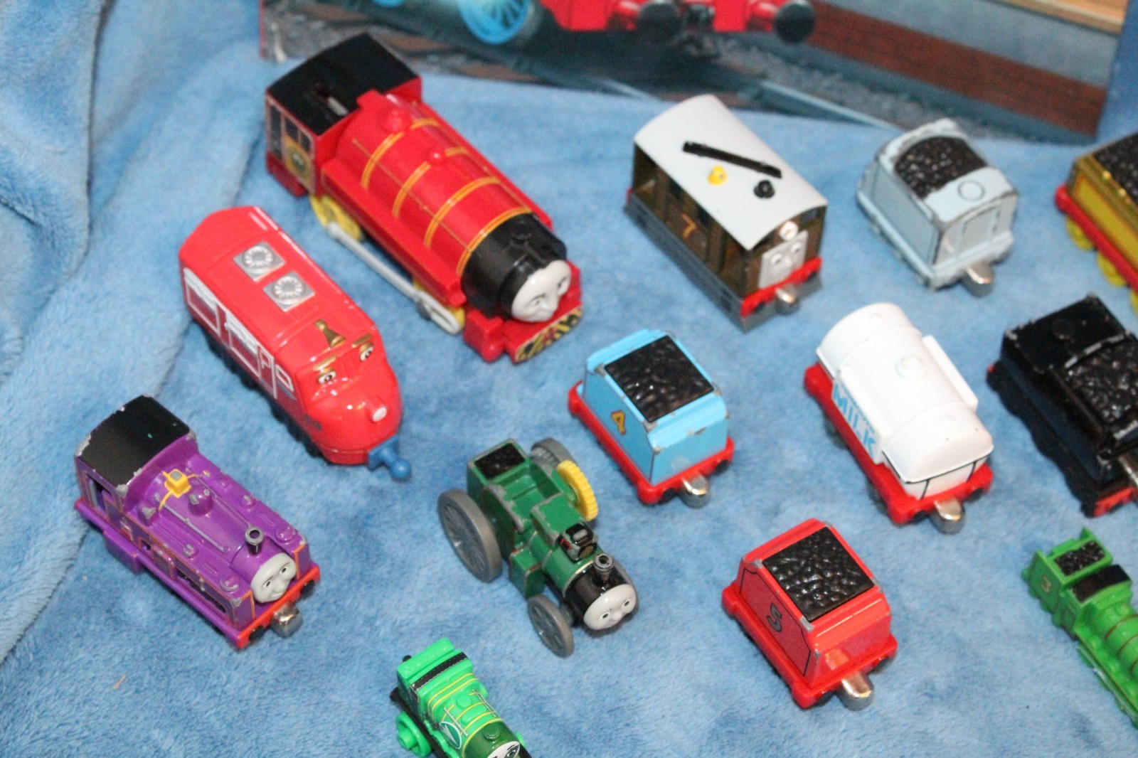 Lot of 14 Thomas the Tank Engine Cars incl Diecast and Book