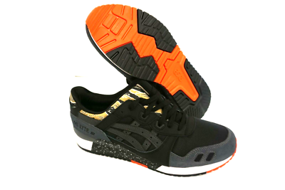 Asics mens gel lyte iii running shoes tiger black orange size 10.5