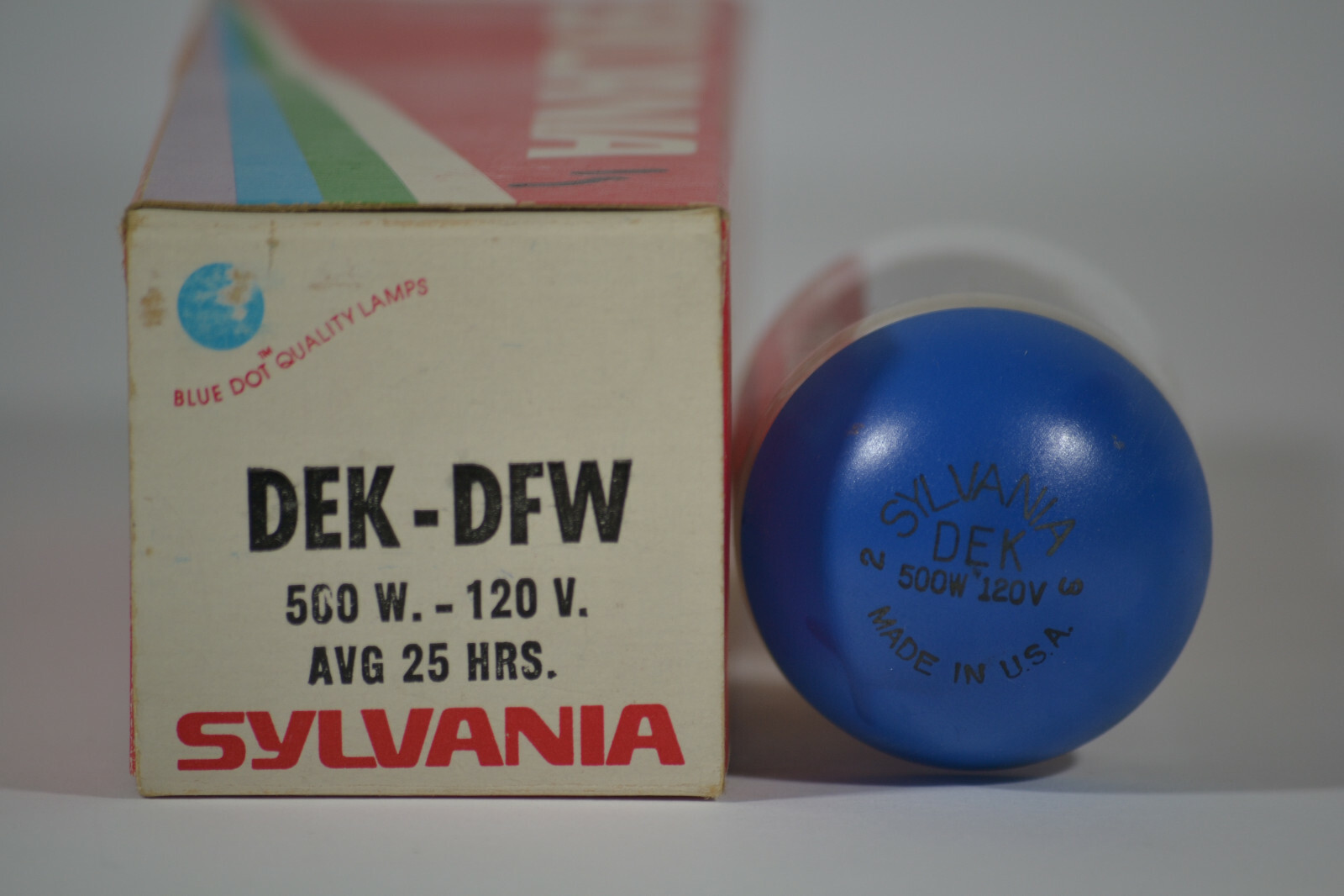 SYLVANIA / GTE Lamp Projector Bulb Blue Top DEK-DFW 500W - 120V NEW OLD STOCK
