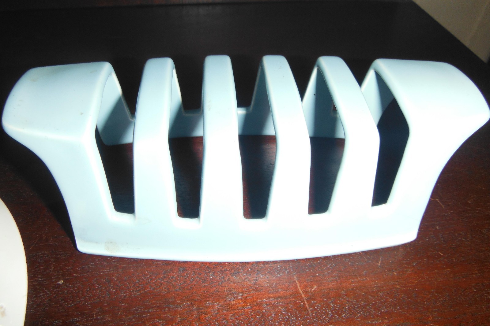 Vintage Poole Pottery Winged Toast rack Twintone & Plate Blue Green Mid Century