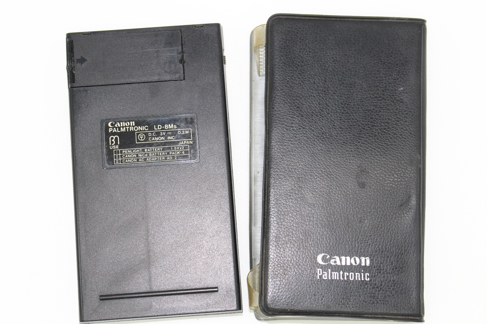 CANON PALMTRONIC 8Ms Calculator LED Pocket Calculator 1970s W/Case TESTED Works