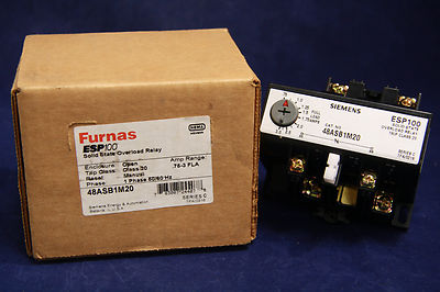 Furnas 48ASB1M20 ESP100 Overload Relay .75-3A 1 Ph Manual Reset Siemens