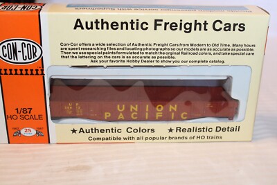 HO Scale Con-Cor, 54' Mill Gondola, Union Pacific, Brown #30813 - 009021 Kit