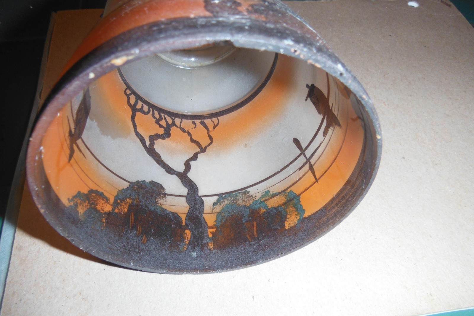 Vintage Noritake Nippon Japan Hand Painted Hanging Light Shade