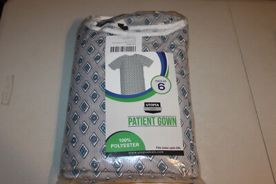 Utopia Care Patient Gowns 6 Pack Unisex Diamonds Pattern, Fits Up To 2XL New