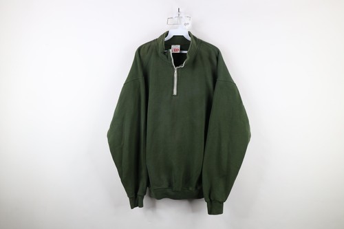 Vintage 90s Wilson Mens XL Faded Blank Heavy Half Zip