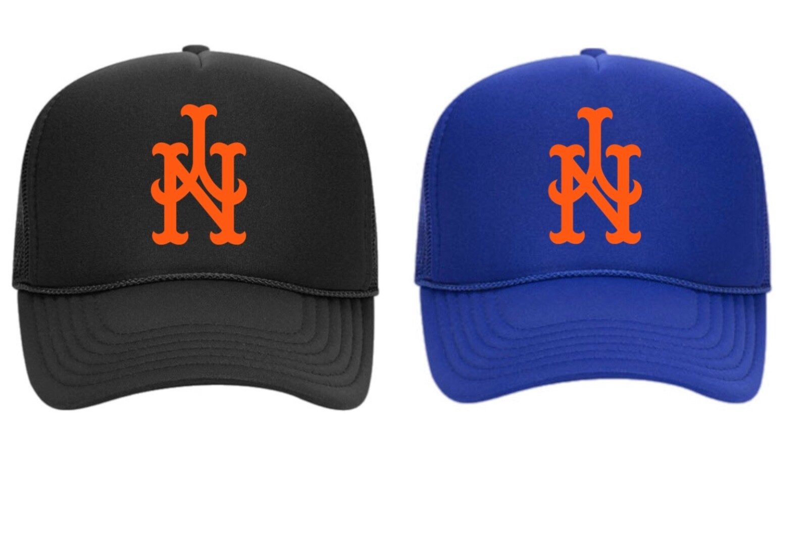 New York mets upside down logo Foam Snap Back Trucker Hat