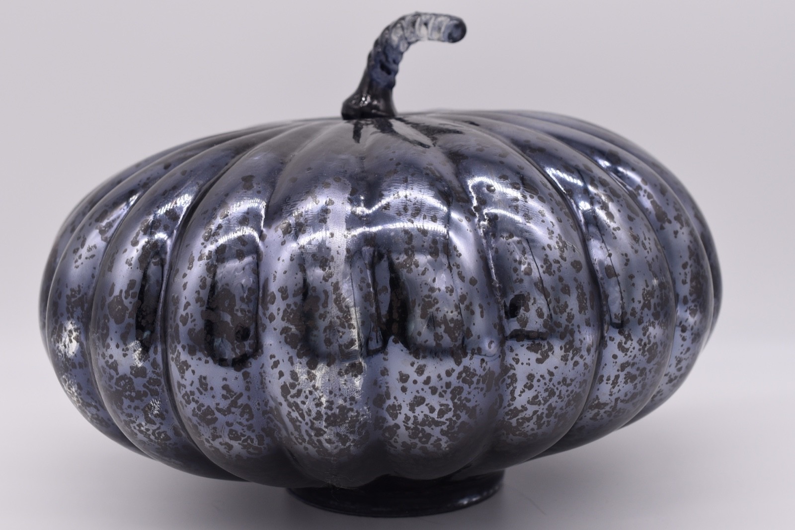 Lot of 3 Black Glass (2) Gourds  & (1) Pumpkin - Displayed Once