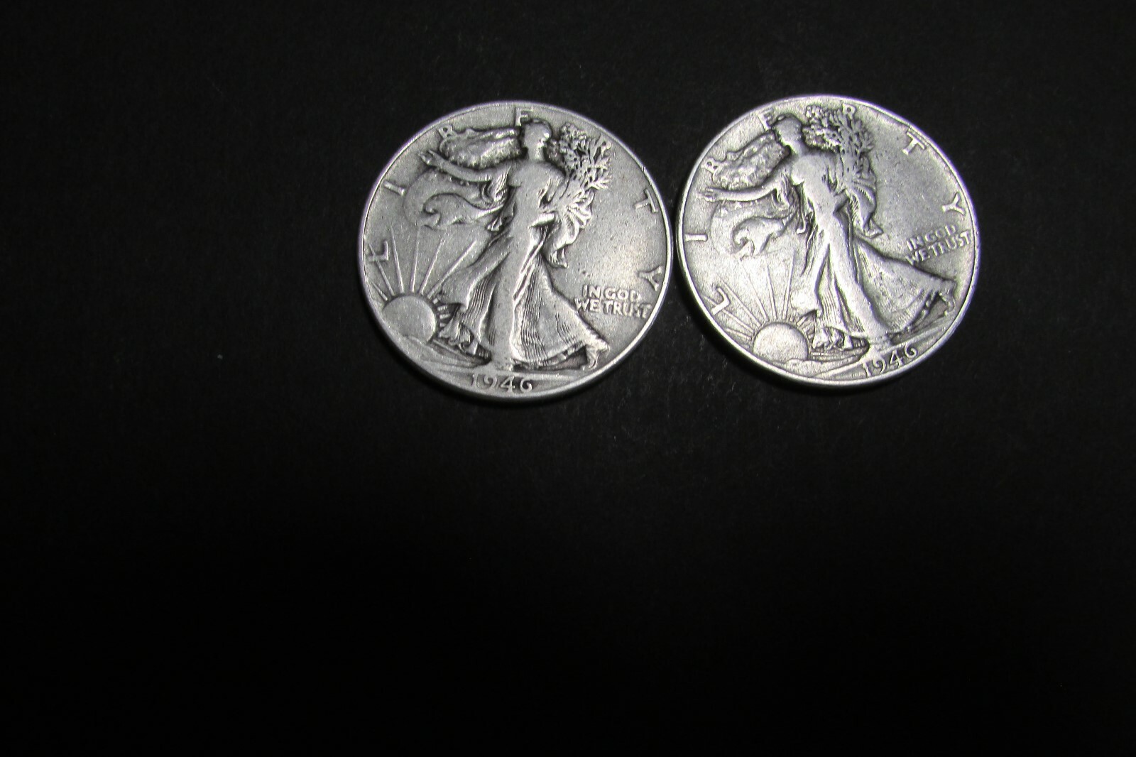 1946 Walking Liberty Half Dollars - 90% Silver. Lot of 2