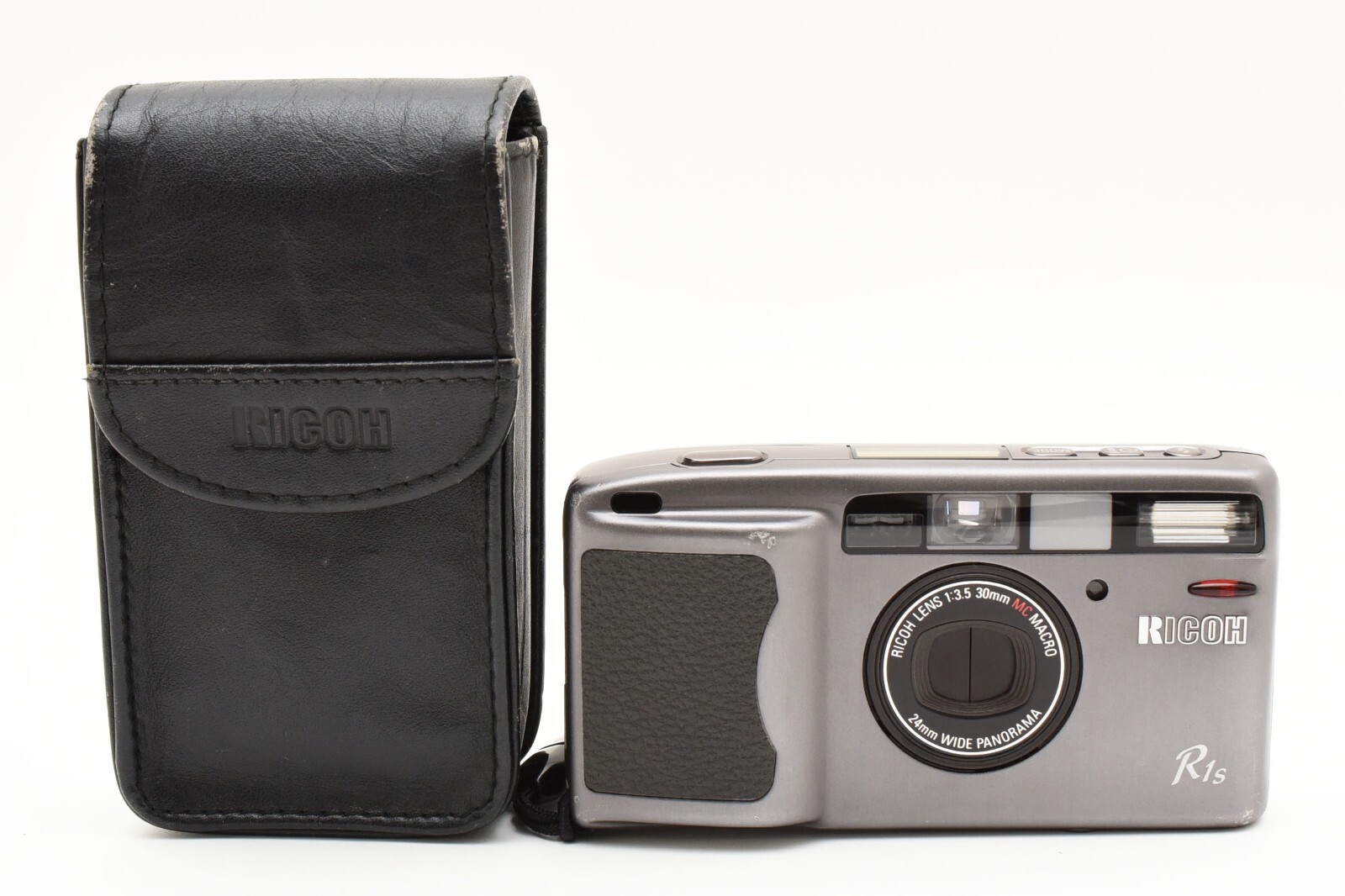 RICOH R1s Grey 35mm Point & Shoot Film Camera w/case [Exc