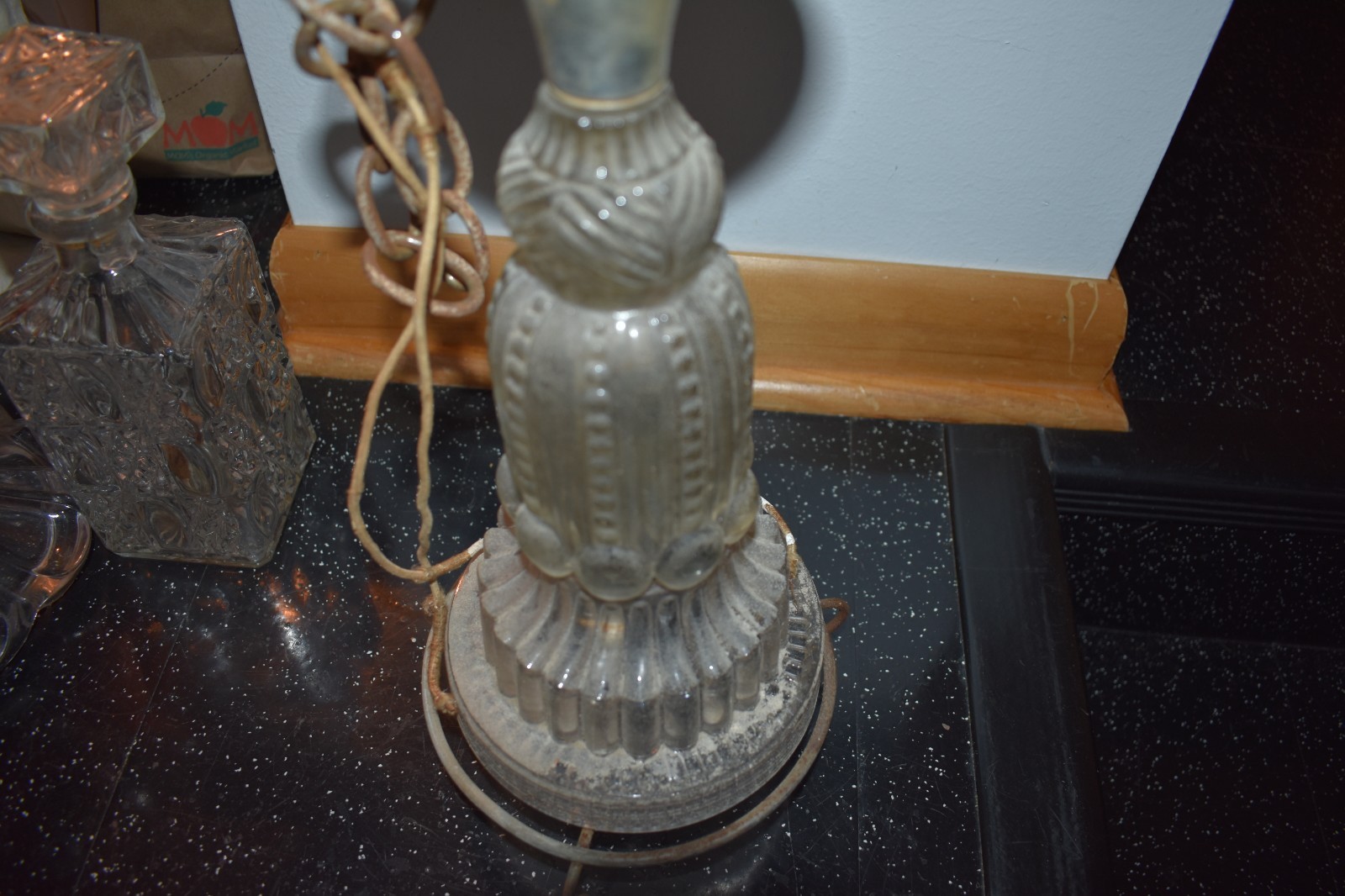 VTG skyscraper hanging light fixture glass art deco